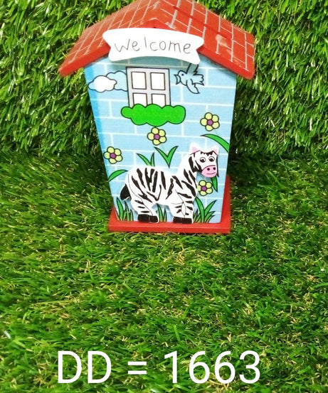 Piggy bank designed as a house