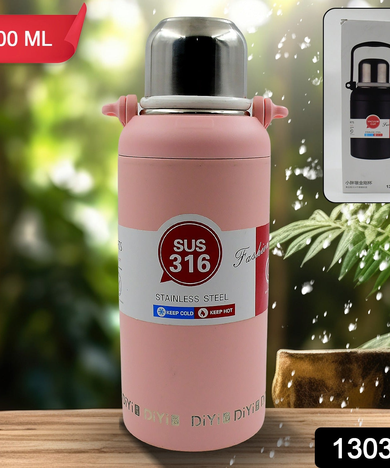 Stainless Steel tumblers 316 Stainless Steel, Vacuum Insulated Cup / Bottle, Portable Travel Kettle / Water Bottle with Handle, Outdoor Large Capacity Sports Kettle Cups / Bottle (1300 ML)