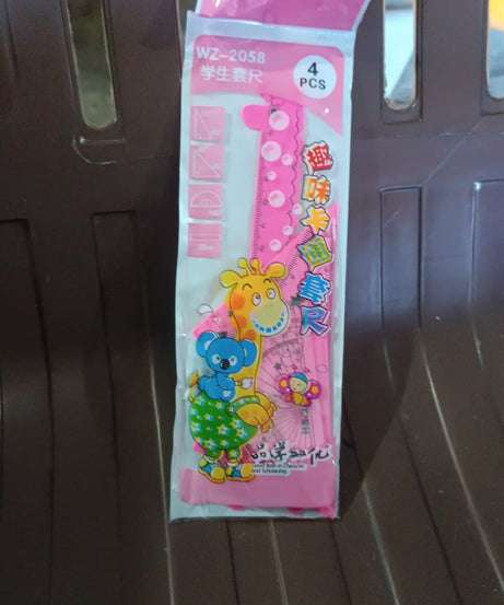 Cute Cartoon Giraffe Ruler / Scale Meter Ruler / Triangle Ruler (4 Pc Set)