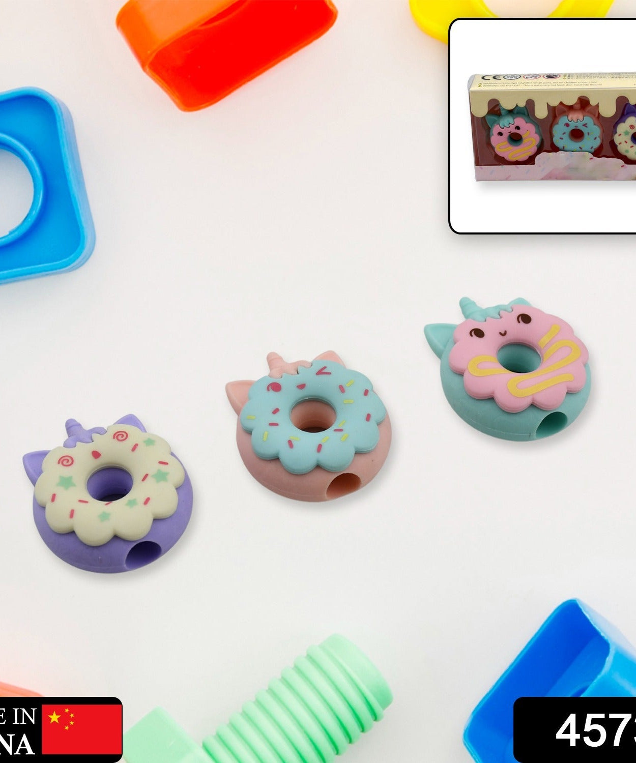 Cute donut shaped erasers for school