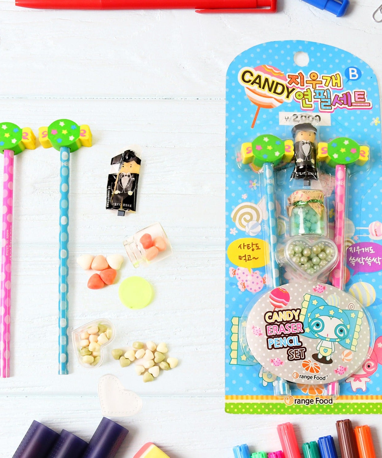 Fun Candy Design Pencil Set with Accessories (1 Set / Mix Design)