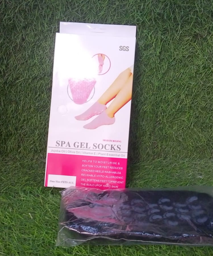 Moisturizing gel socks for softening feet.