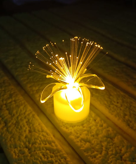 Fiber Optic Light, Mini Color Change LED Table Centerpieces, Light Up Candle, Diwali - Pack of 12