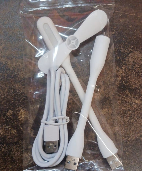 Portable Mini USB Fan, USB Light & Micro USB Cable (3 Pcs Set)