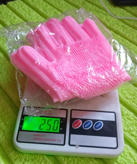 Dishwashing Gloves with Scrubber| Silicone Cleaning Reusable Scrub Gloves for Wash Dish Kitchen| Bathroom| Pet Grooming Wet and Dry Glove (1 Pair, 250 Gm)