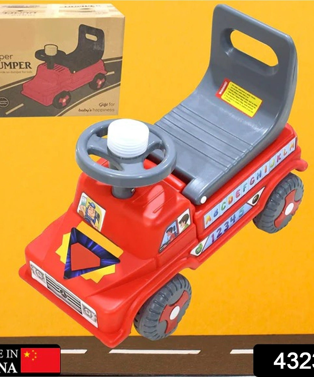 Baby ride-on car with backrest and horn