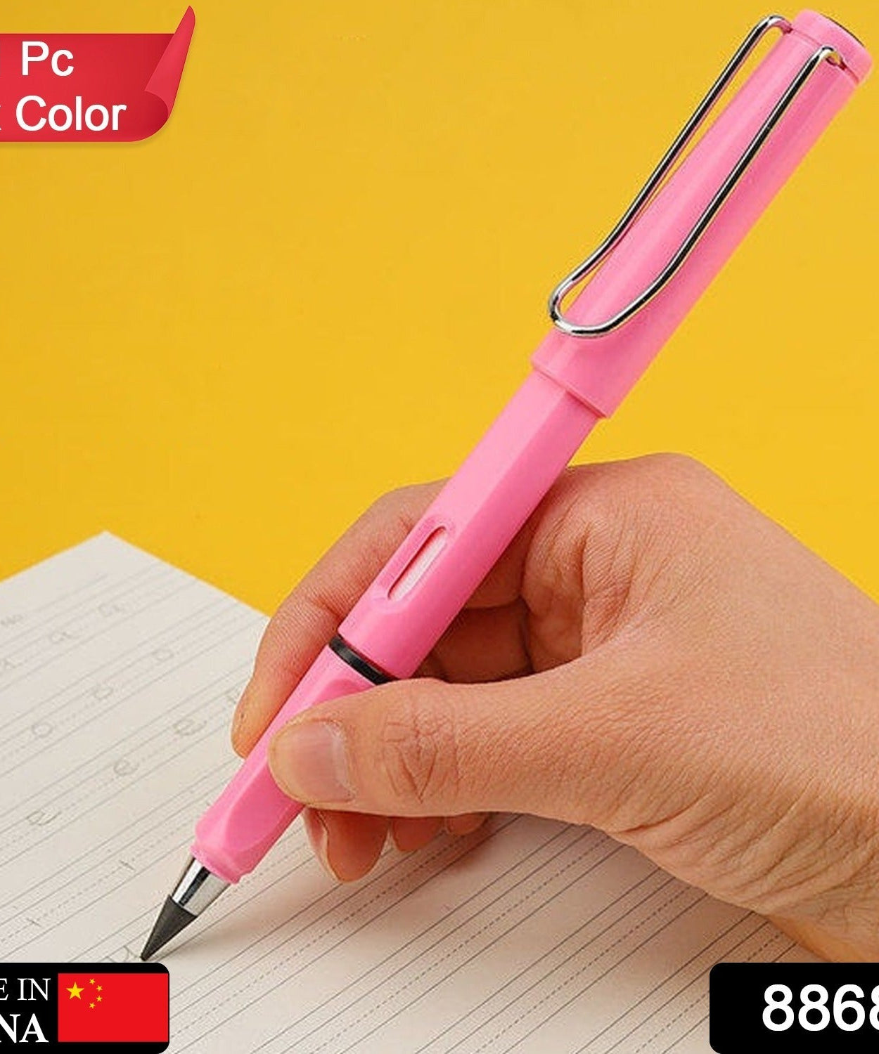 2-in-1 Everlasting Magic Pencil with Replaceable Eraser – Inkless, Reusable, Portable (1 Pc / Mix Color)