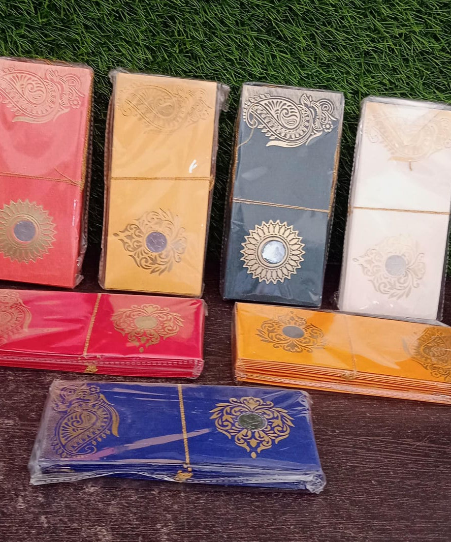 Wedding Gift Envelopes pack of 10 pcs with Coin Money Cash Gift Cover Shagun Birthday Marriage, Baby Shower, Anniversary, Money Envelope Lifafa Envelope Multicolor Premium Envelope (10 Pcs Set)