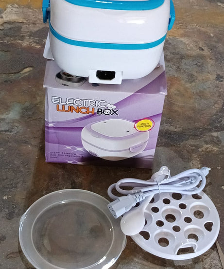 Electric Lunch Box Portable Food Warmer Food Heating Lunch Box Removable Food-Grade Stainless Steel Compartments, 220V 200W, for Car, Truck, office 