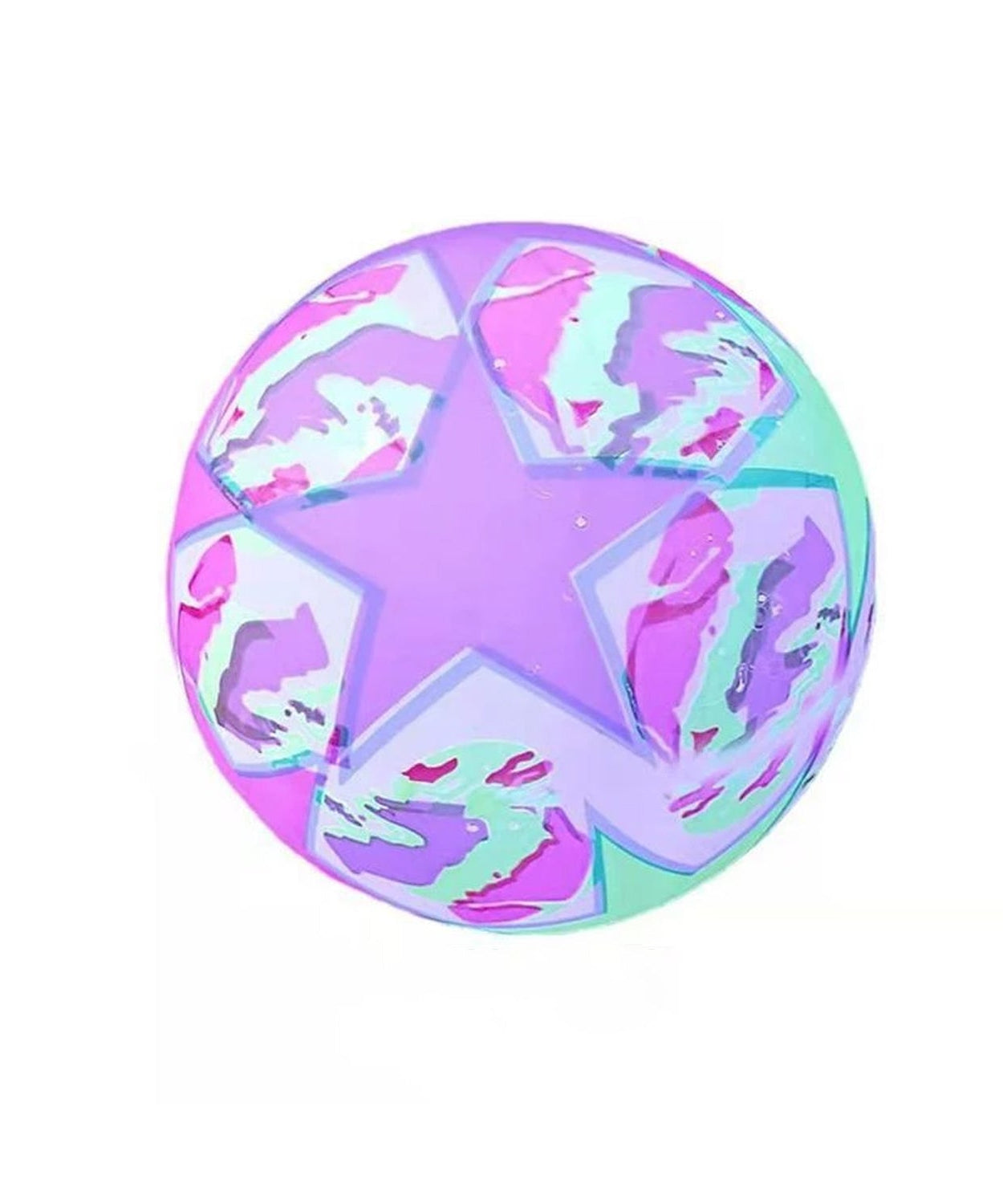 LED rubber stress ball with focus on its surface and light emission