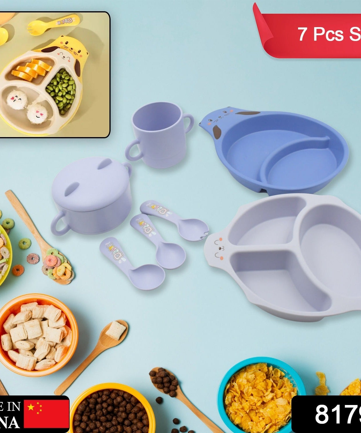 Baby Feeding Set For Kids And Toddlers (7 pcs set)