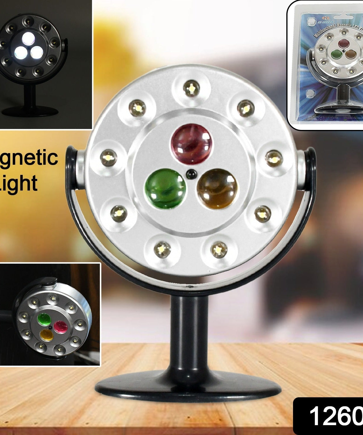 Multifunctional Magnetic LED Flashlight, High Quality waterproof light, Three Ultra-Bright LEDs, Battery Operated LED Light (Battery Not Included)