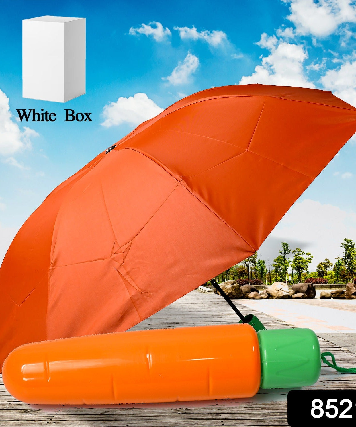 Vegetable shaped Folding Umbrella, Plastic Case Creative Fashion Folding Mini Sun Shade Rain Umbrella, Unique Umbrella, Sun & UV Protection, Cute Design (1 Pc)