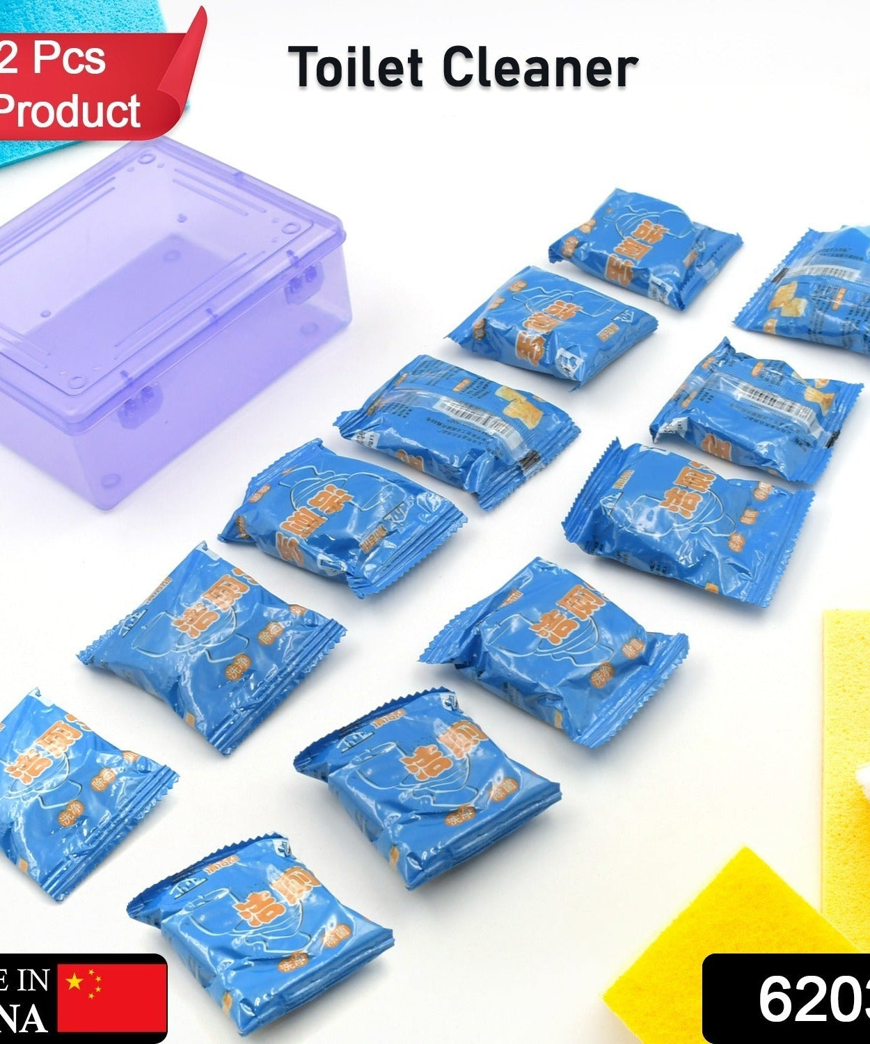 Toilet cleaning bubbles, effective decontamination, 12-pack.