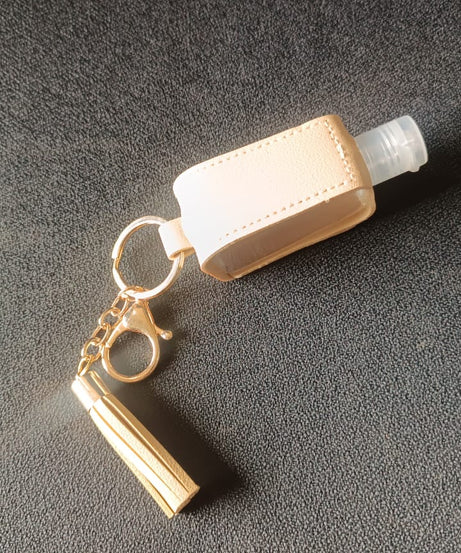 Portable Hand Sanitizer Holder Keychain with Tassel (1 Pc)