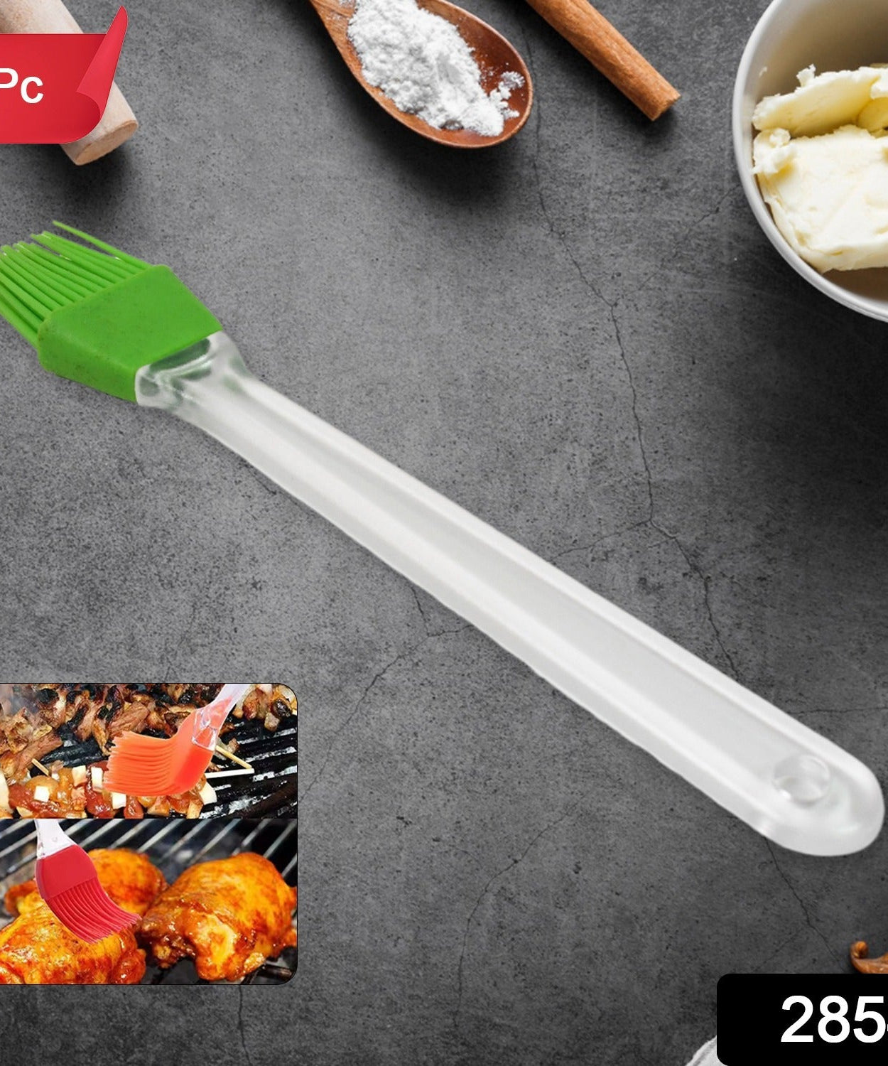 Silicone Spatula and Pastry Brush Special Brush for Kitchen Use (1 Pc / 23 Cm)