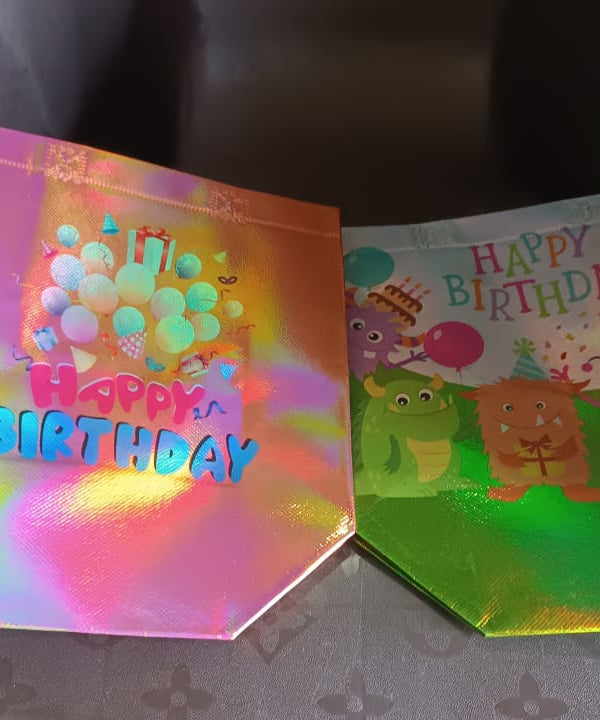 Birthday Gift Bag, Reusable Party Gift Bags (1 Pc / Mix Design)