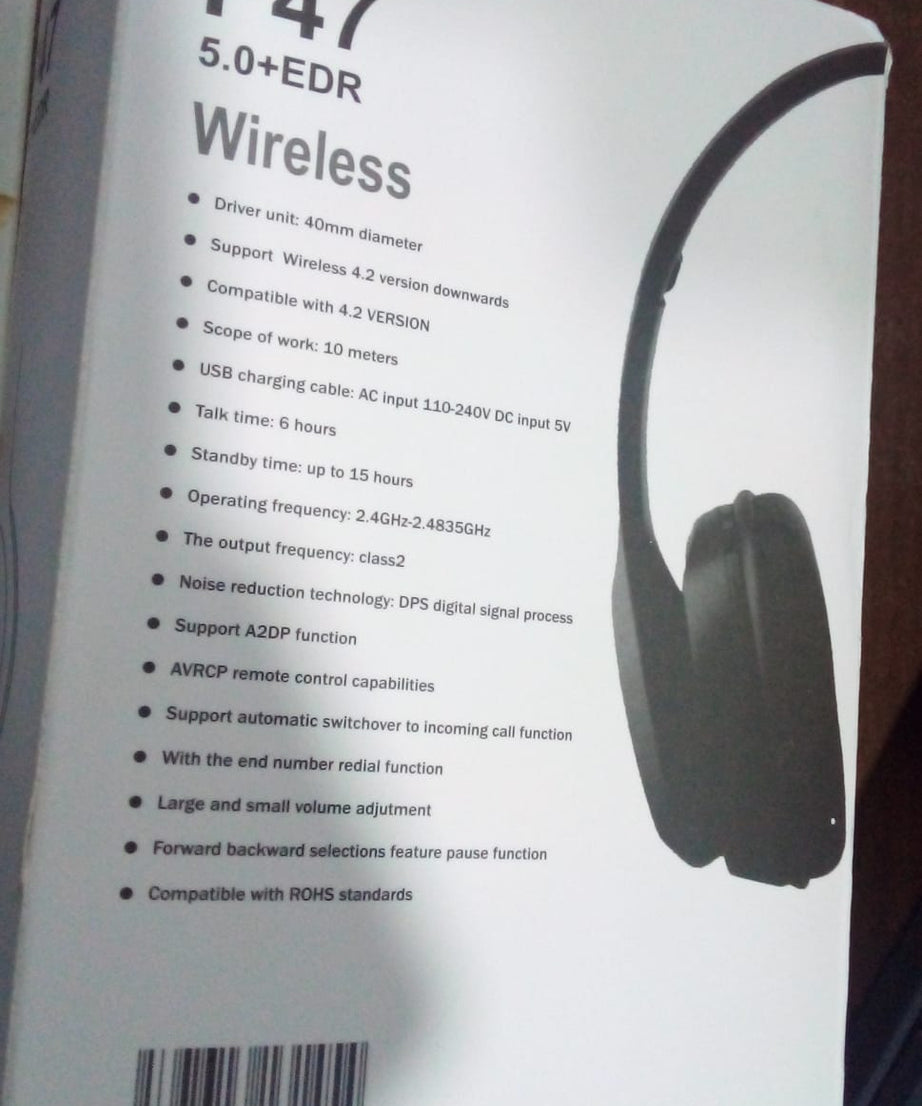 Foldable Wireless Headphone with Calling Function (1 Pc)