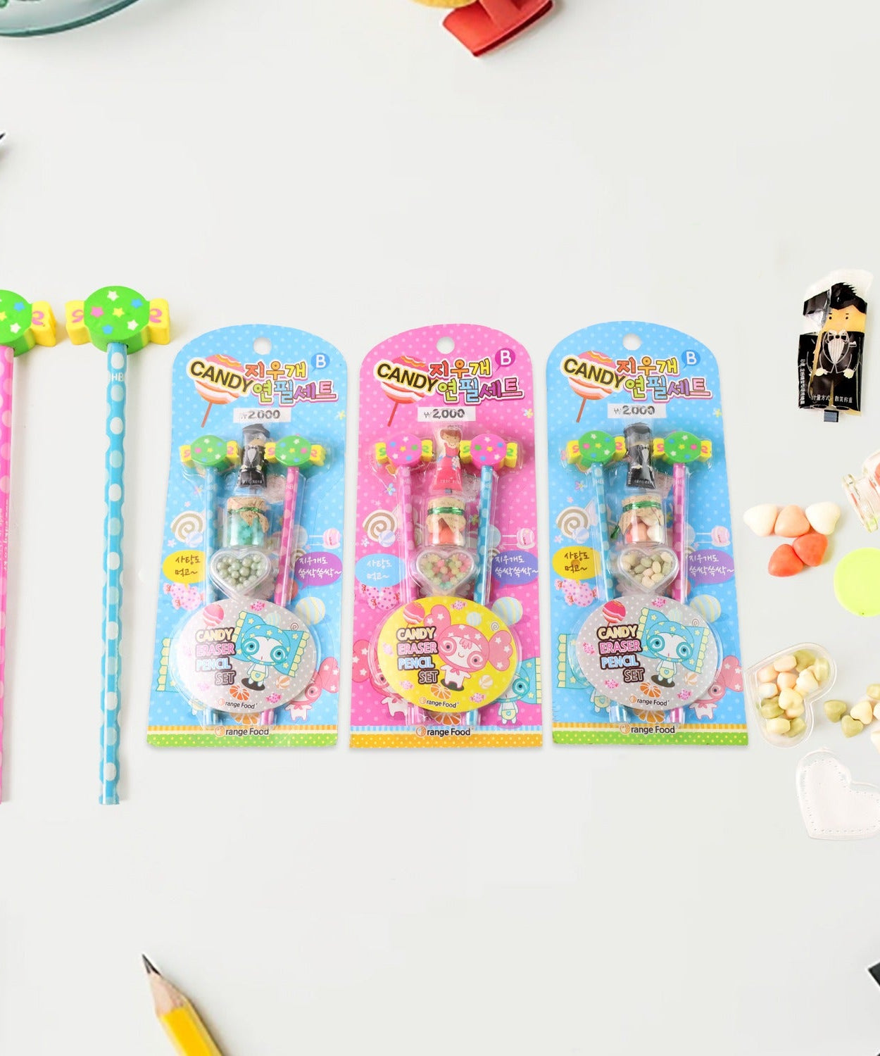 Fun Candy Design Pencil Set with Accessories (1 Set / Mix Design)