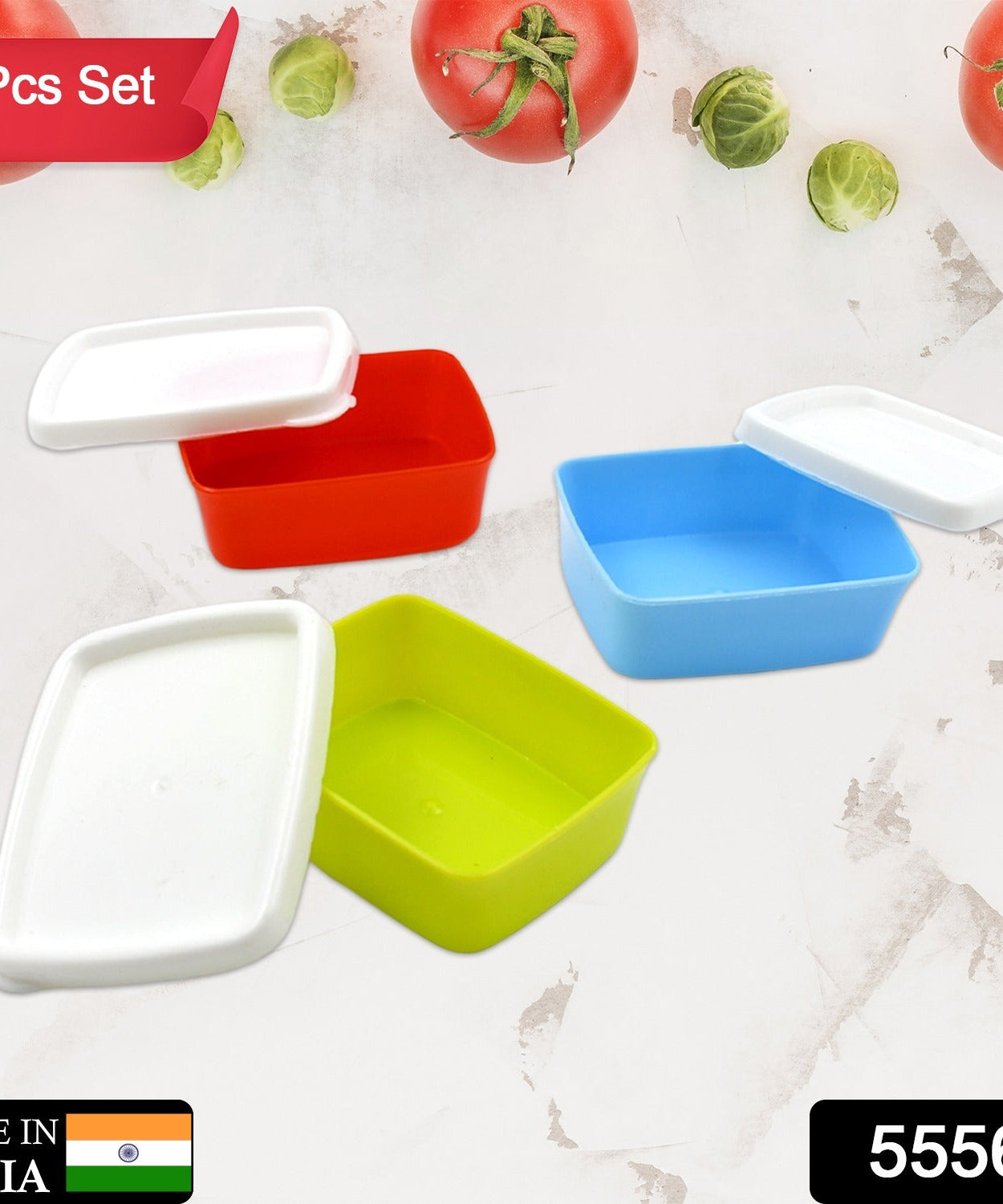 3-Piece Multicolor Airtight Container Set – Rectangular Food & Fridge Storage