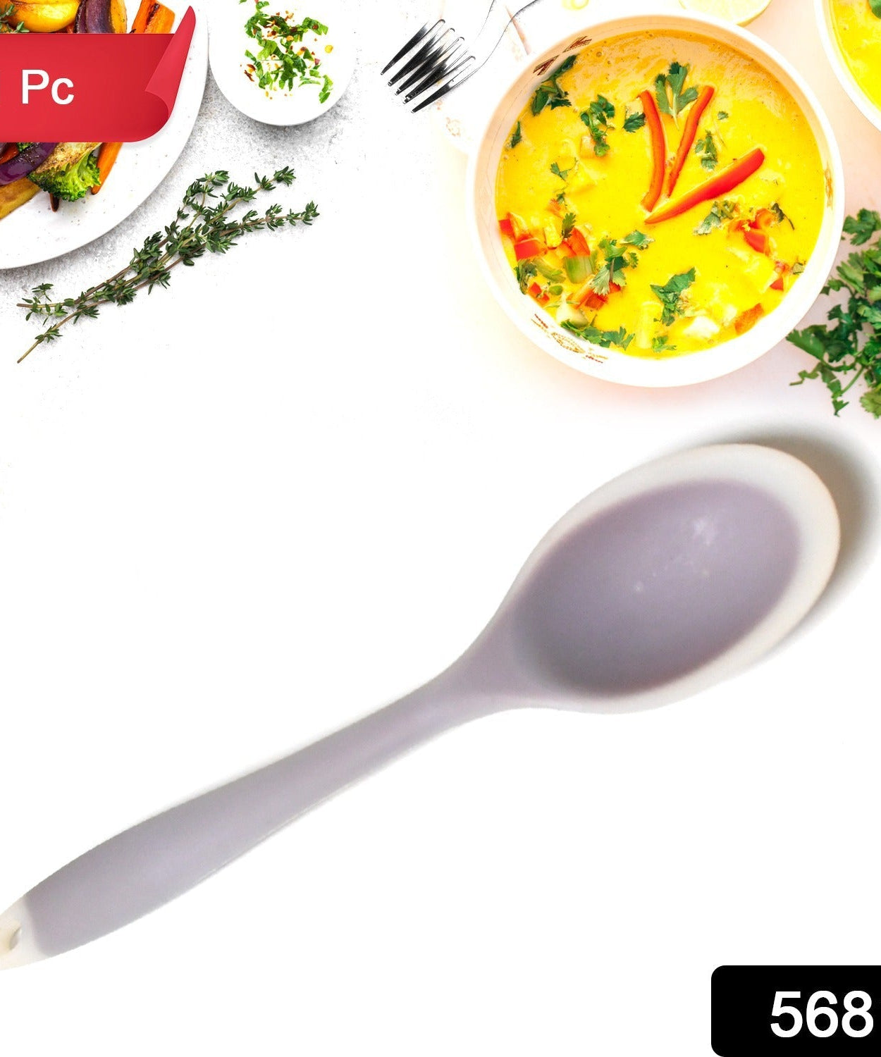 Multipurpose Silicone Spoon, Silicone Basting Spoon Non-Stick Kitchen Utensils Household Gadgets Heat-Resistant Non Stick Spoons Kitchen Cookware Items For Cooking and Baking (1 pc)