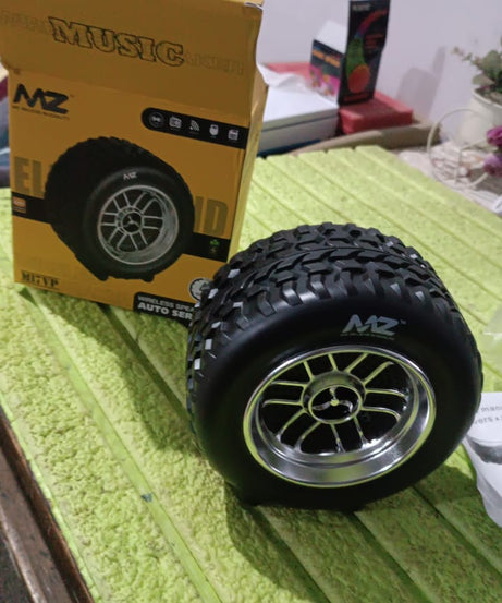 Portable Tyre / Wheel Shape Wireless Bluetooth Speaker (1 Pc)