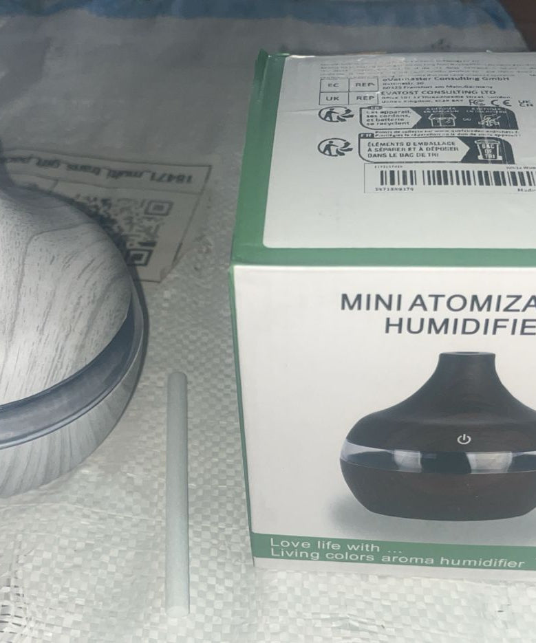 Mini Wooden Vase Pot Diffuser Cool Mist Atomization Humidifier (1 Pc)