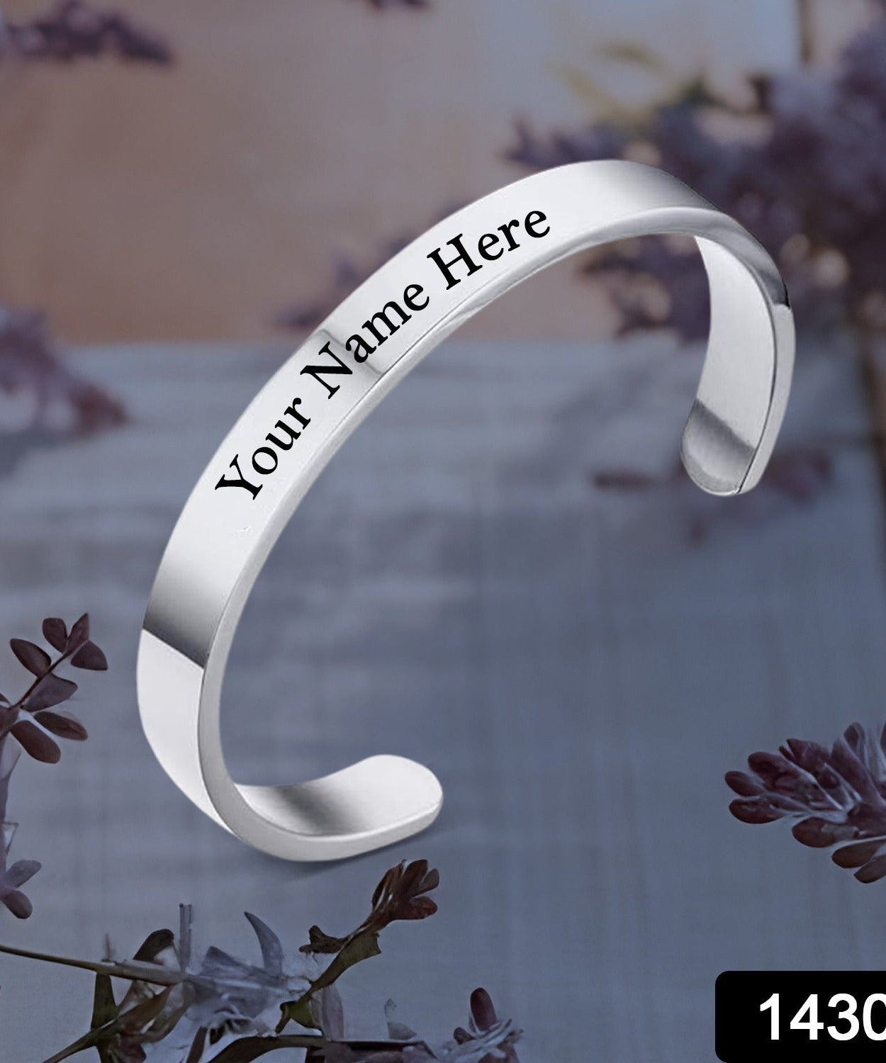 Customized / Personalized Stylish Kada Bracelet (1 Pc / Silver)