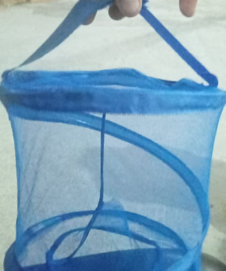 blue colored hamper