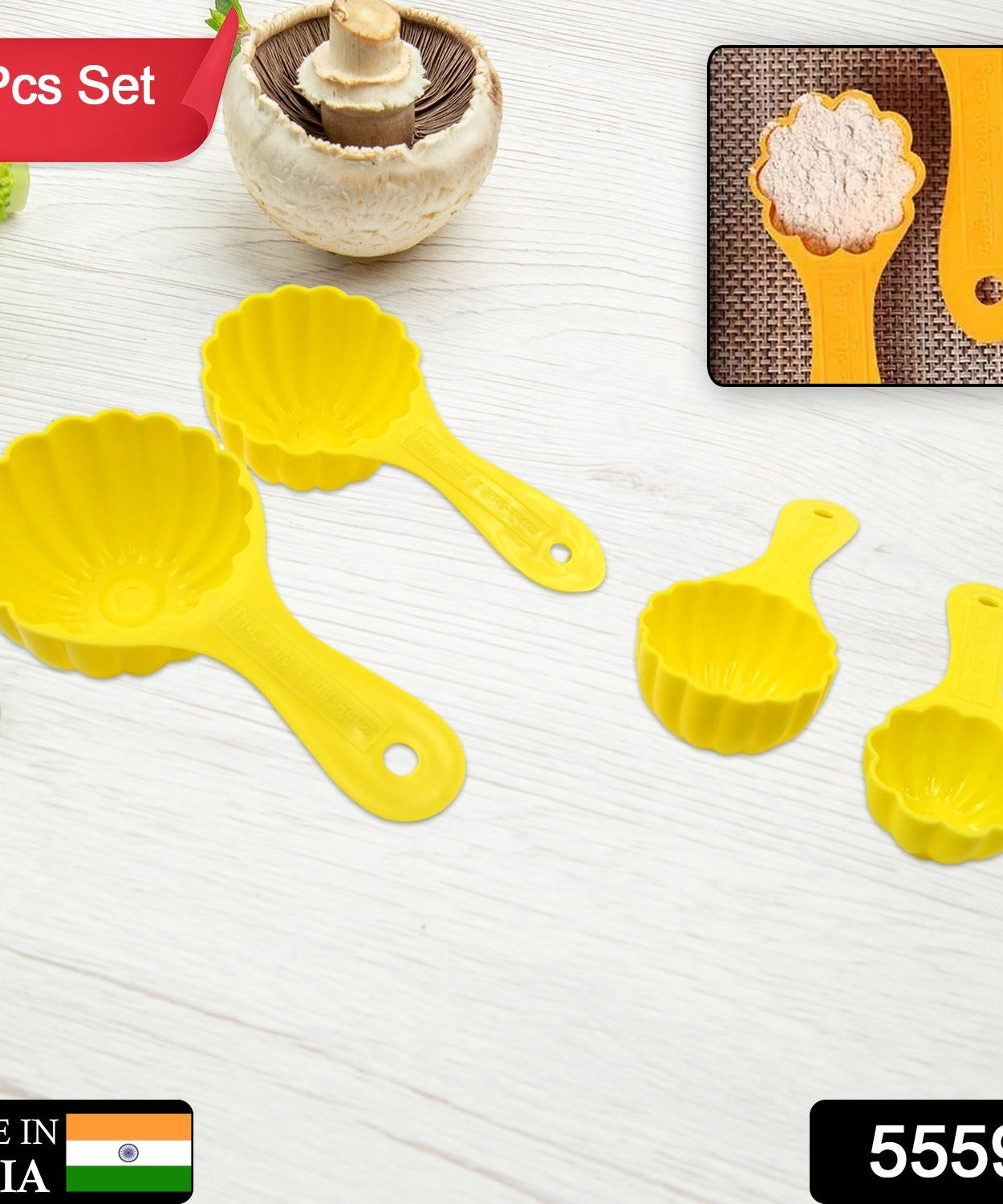 Plastic Kitchen Tool Mould / Ladoo Mould Spoon Ladoo Making Spoon Set for Kitchen Multipurpose, Plastic Ladoo Mold For Making Different Variety of Ladoo (4 Pcs Set)