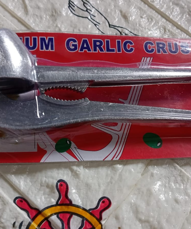 Garlic press with ergonomic design for easy handling