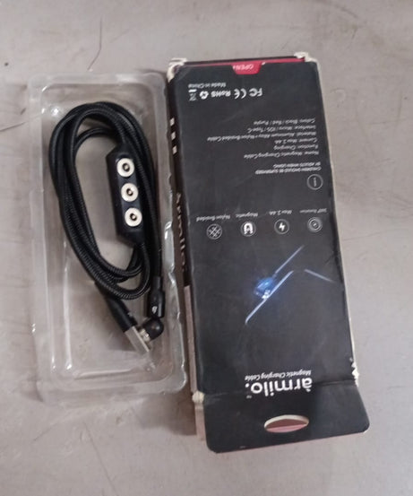 3 in 1 Magnetic USB Charging Cable | USB-c Android and Lightning with Extra Protecting Nylon| Strong Magnetic Cable with Full Rotation Support Fast Charging