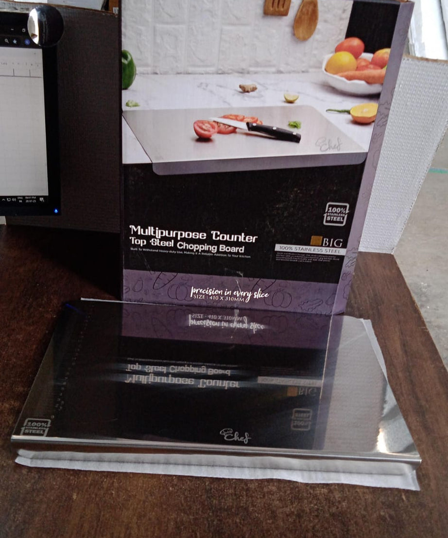 Premium Stainless Steel Anti-Bacterial Chopping Board for Kitchen (1 Pc)