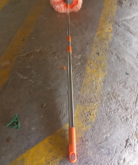 360° Rotatable Ceiling Dust Cleaning Mop Extendable Long Lightweight Handle Mop Heads Pad, Spin Scrubber for Ceiling Floor Bathroom Kitchen Tile