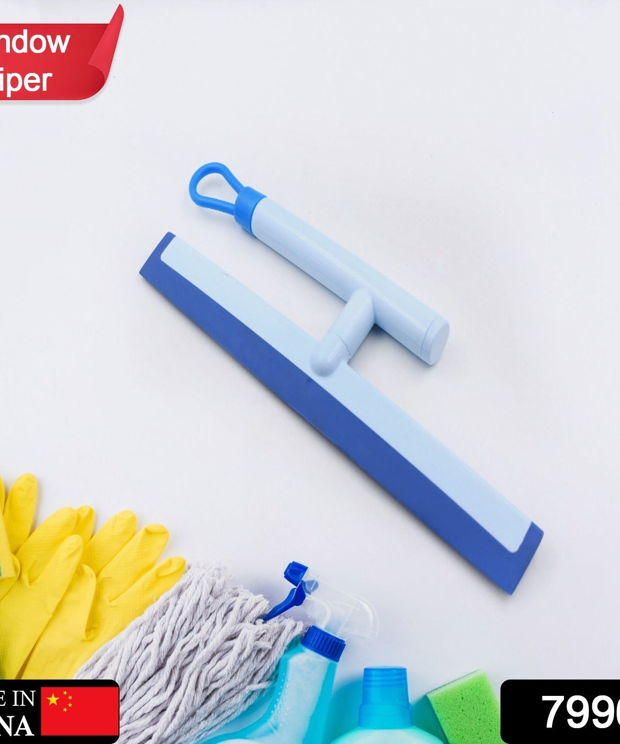 Glass wiper with scraper for cleaning windows