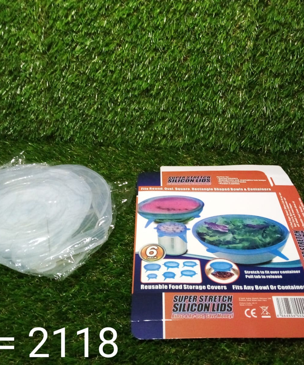 Set of silicone lids for covering containers