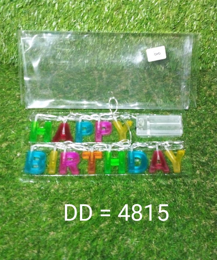 Decoratives Plastic Happy Birthday 13 LED Letter Battery Operated String Lights, Outdoor String Lights (Multicolour)
