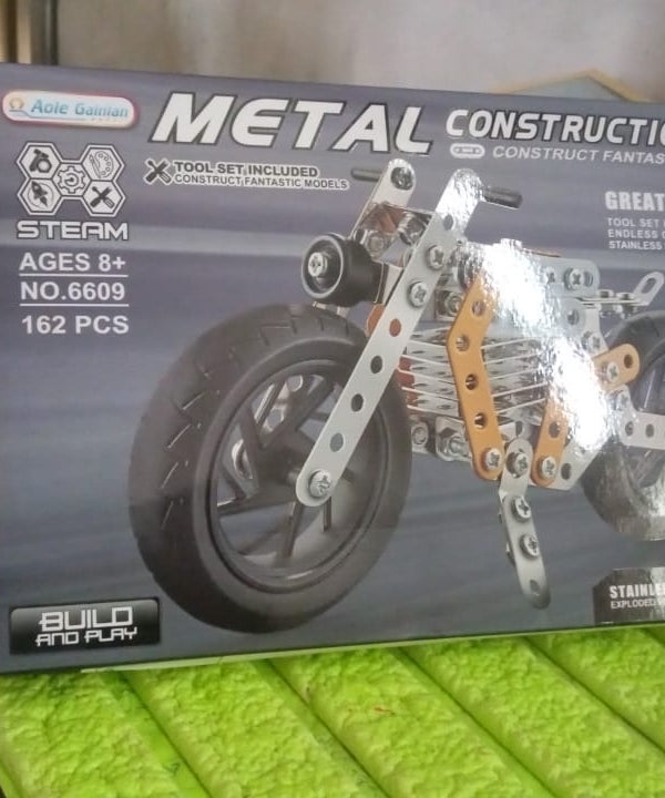 Metal DIY Bike Building Blocks for Kids (bike 162 pc of Bike Tool / 1 Set】