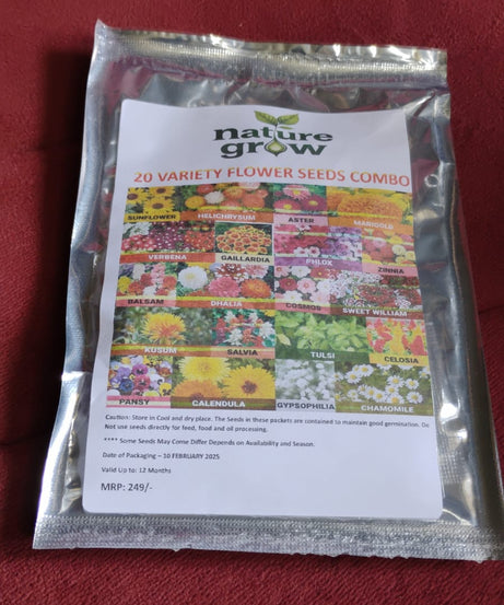 Seeds 20 Varieties of Flower Seeds Combo (1 Pkt / 20 Varieties)