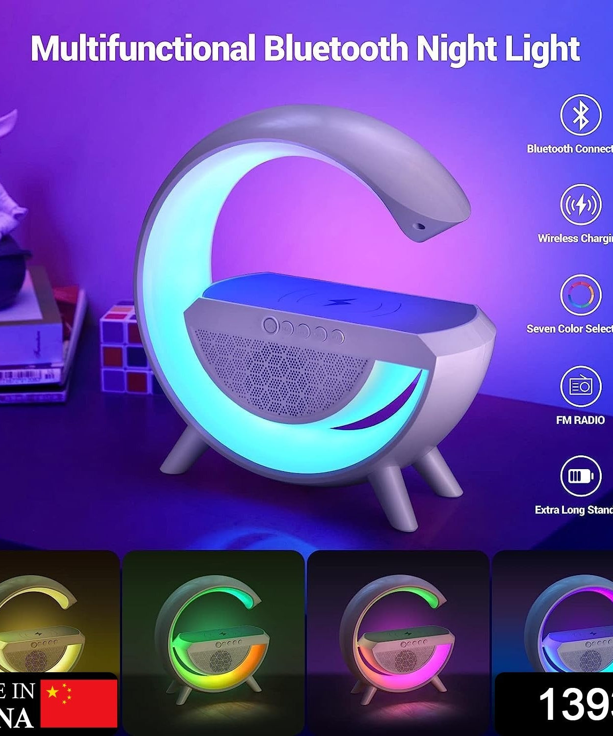 Multi-function LED lamp with speaker and charger