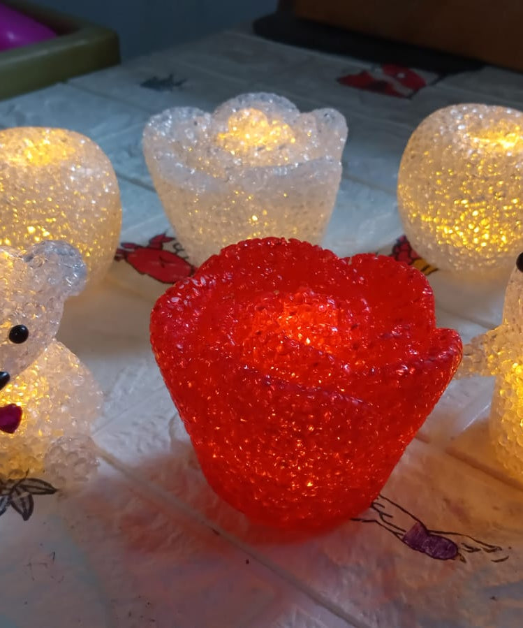 Crystal night light with LED features