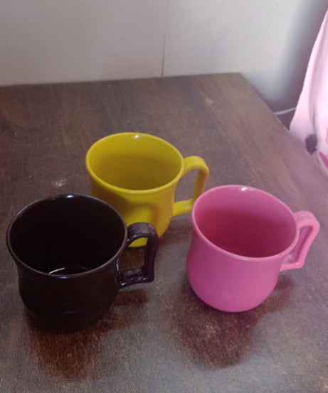 Premium Plastic Coffee / Tea Cups / Mug with Handle (1 Pc / Loose / Mix Color)