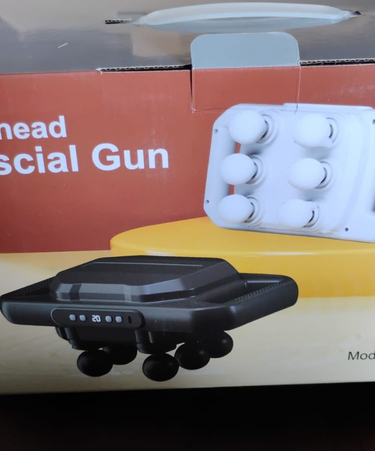 Handheld Full Body Massager 6-Head Massage Gun (1 Pc / Mix Color)