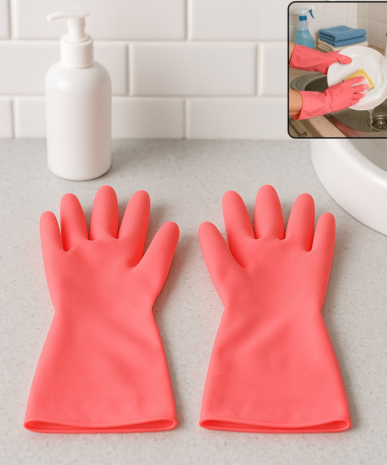 Reusable Waterproof Household Cleaning Gloves