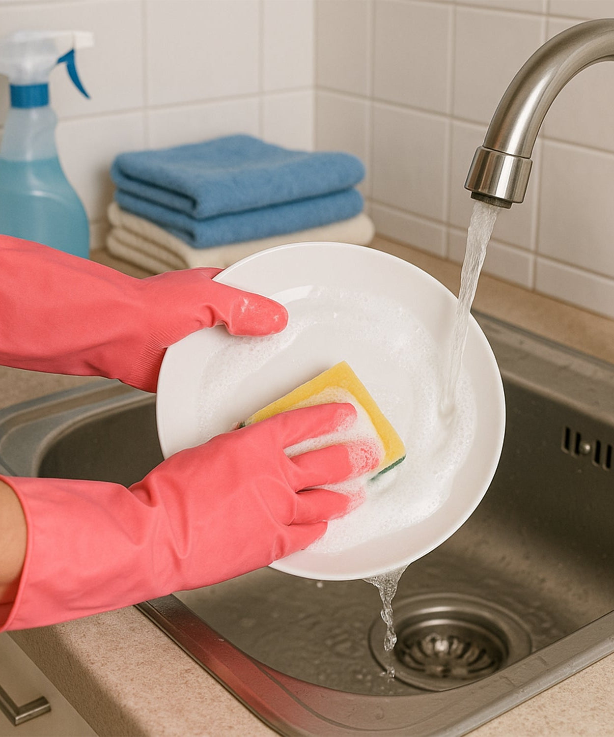 Reusable Waterproof Household Cleaning Gloves (45gm / 1 Pair)