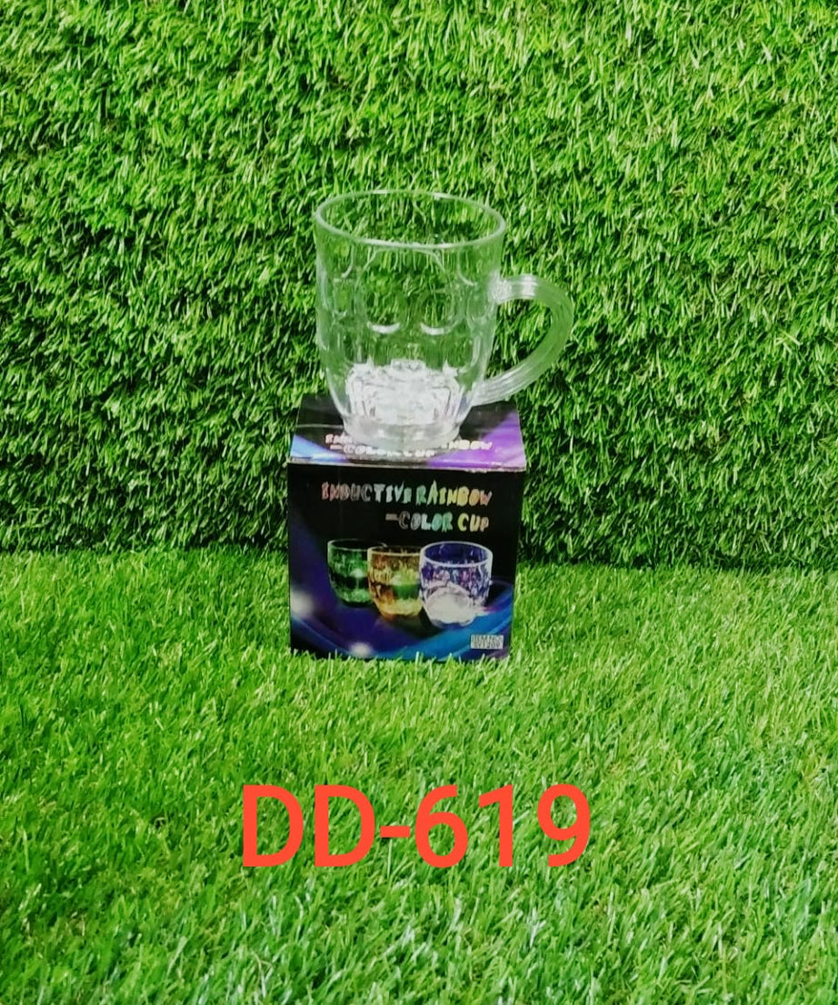 LED glass cup with multicolor lighting.
