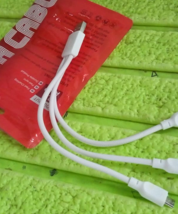 3 In 1 Charging Cable Fast Charging Cord USB Cable 3.5 Amp (1 Pc)