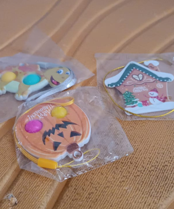 Silicone Push Bubble Fidget Keychain Toy (1 Pc)