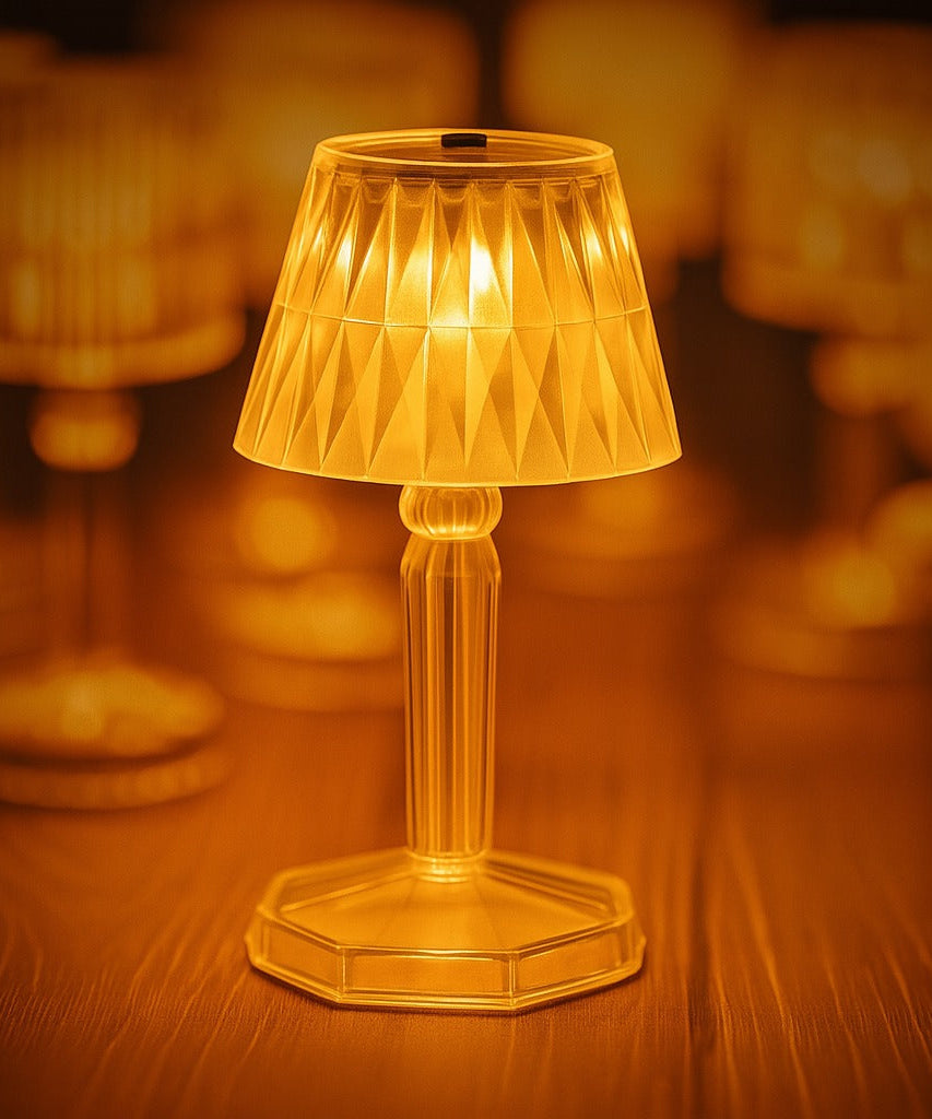 2in1 Transparent Mini Crystal Table Lamp with Reflection Light