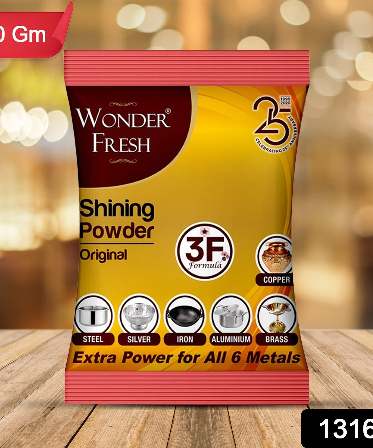 Shining Powder, Cleans and Polishes Copper, Brass, Silver, Aluminum, Iron, and Steel, Removes Tarnish and Oxidation (200 GM)